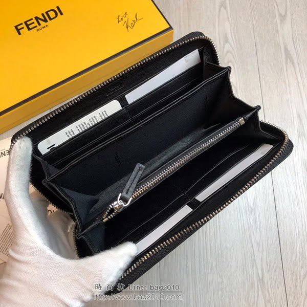 FENDI拉鏈錢包 19年春夏季最新手包 小摔牛皮 芬迪長錢包  fdz2134